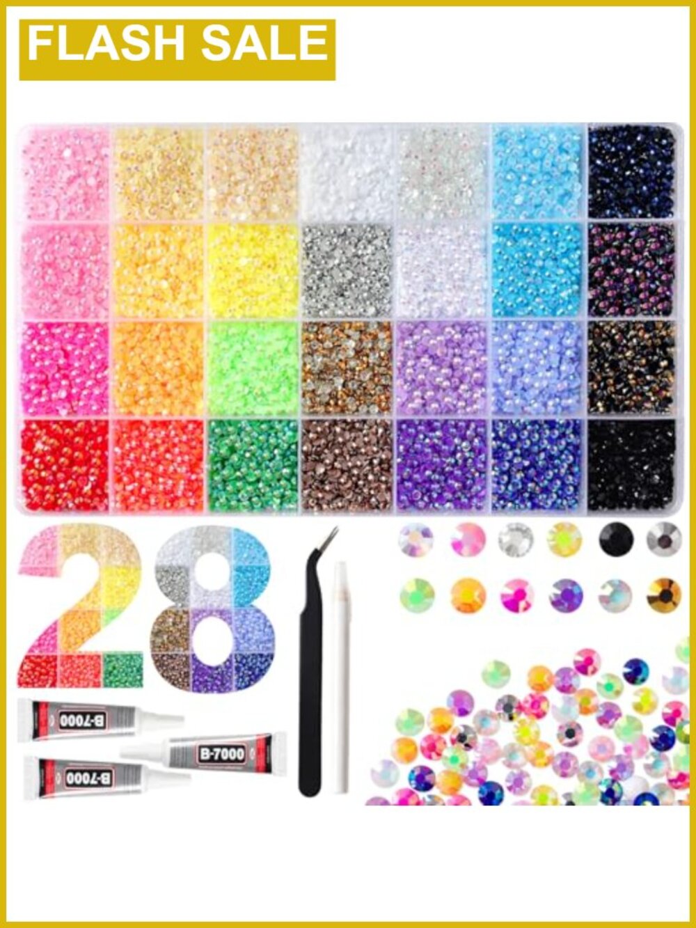 Resin rhinestones flatback gems craft kit with glue